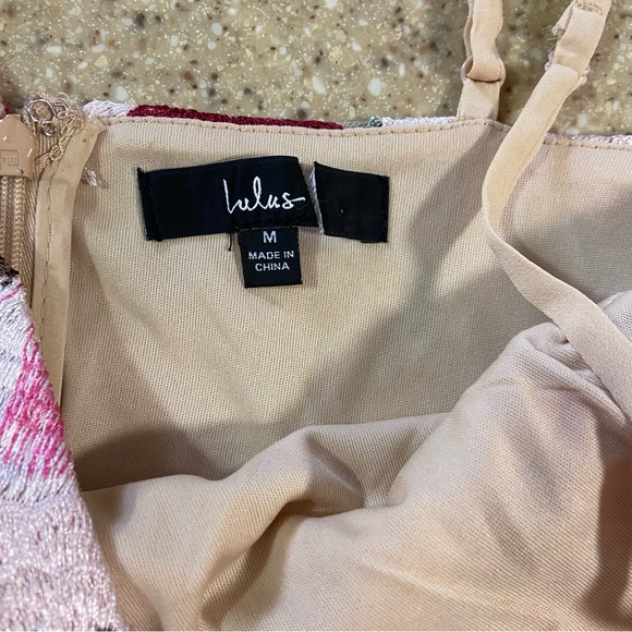 NWOT Lulus Garden Grandeur Beige Floral Embroidered A-Line Mini Dress - Picture 4 of 10